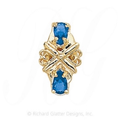 GS191 S - 14 Karat Gold Sapphire Slide 